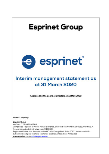 Thumbnail Esprinet Quarterly Report 2020-q1