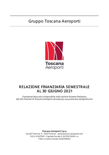 Thumbnail Toscana Aeroporti Financial Report 2021-h1