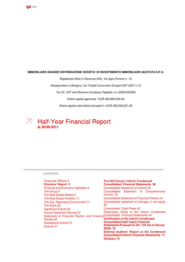 Thumbnail Immobiliare Grande Distribuzione SIIQ Half-year Report 2011-h1