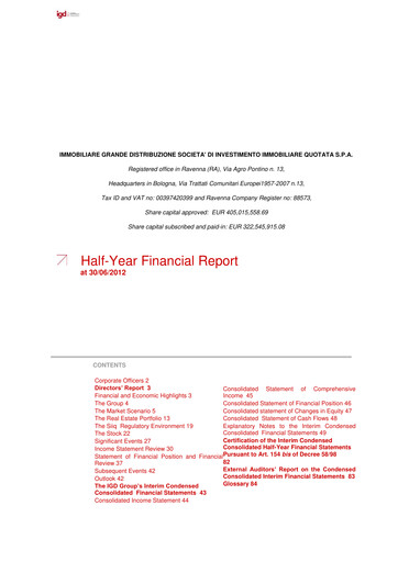 Thumbnail Immobiliare Grande Distribuzione SIIQ Half-year Report 2012-h1