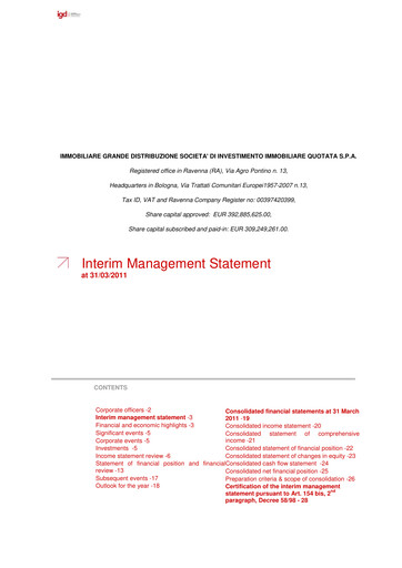 Vorschaubild Immobiliare Grande Distribuzione SIIQ Quartalsbericht 2011-q1