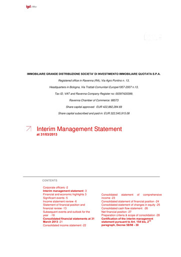 Vorschaubild Immobiliare Grande Distribuzione SIIQ Quartalsbericht 2013-q1