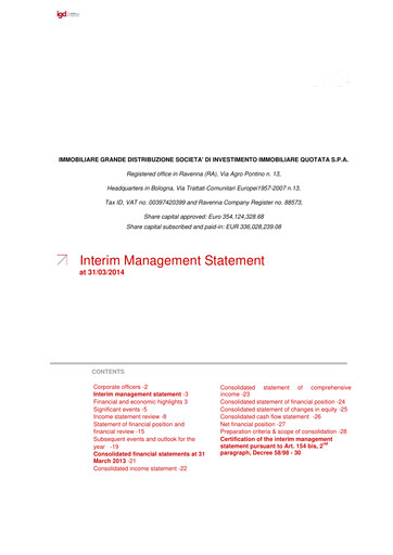 Vorschaubild Immobiliare Grande Distribuzione SIIQ Quartalsbericht 2014-q1
