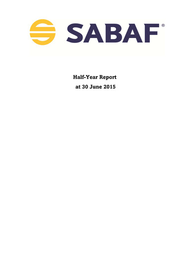 Miniature Sabaf S.p.A. Rapport semestriel 2015