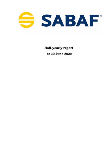 Miniature Sabaf S.p.A. Rapport semestriel 2020