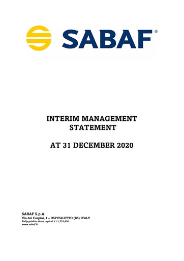 Miniature Sabaf S.p.A. Rapport trimestriel 2020-q4