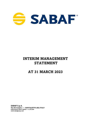 Miniature Sabaf S.p.A. Rapport trimestriel 2023-q1