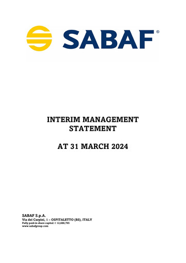 Miniature Sabaf S.p.A. Rapport trimestriel 2024-q1