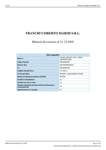 Thumbnail Franchi Umberto Marmi Financial Statement 2018