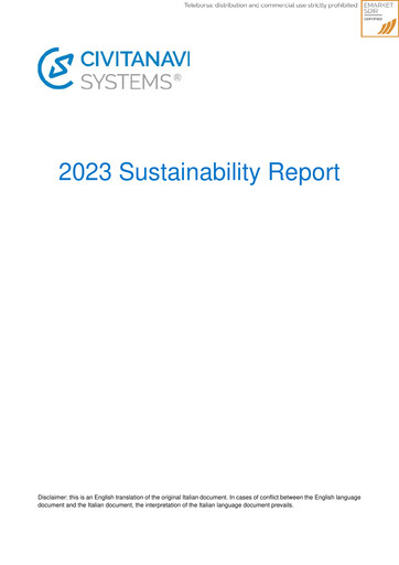 Vorschaubild Civitanavi Systems Nachhaltigkeitsbericht 2023