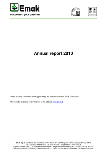 Thumbnail Emak S.p.A. Annual Report 2010