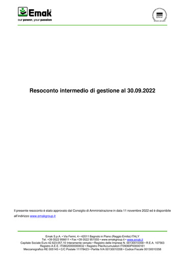 Thumbnail Emak S.p.A. Quarterly Report 2022-q3