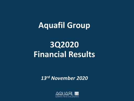 Miniature Aquafil Rapport trimestriel 2020-q3