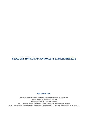 Thumbnail Banca Profilo Annual Report 2011