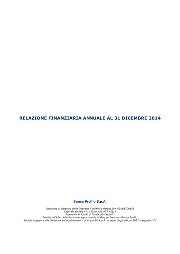 Thumbnail Banca Profilo Annual Report 2014