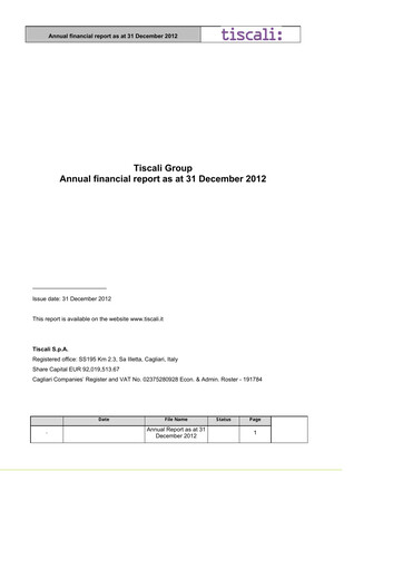 Miniature Tessellis Rapport financier 2012