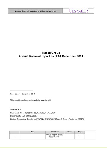 Miniature Tessellis Rapport financier 2014