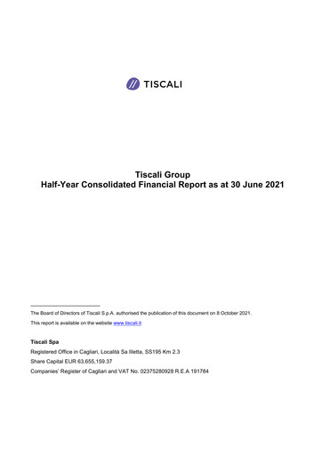 Miniature Tessellis Rapport financier 2021-h1