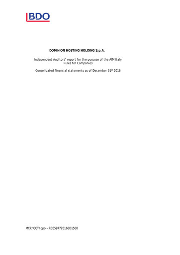 Thumbnail Dominion Hosting Financial Statement 2016