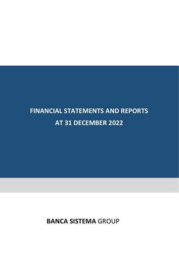 Thumbnail Banca Sistema S.p.A. Annual Report 2022