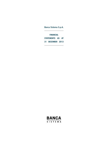 Thumbnail Banca Sistema S.p.A. Financial Statement 2013
