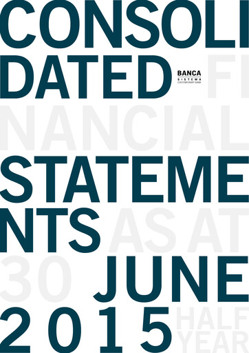 Thumbnail Banca Sistema S.p.A. Half-year Report 2015-h1