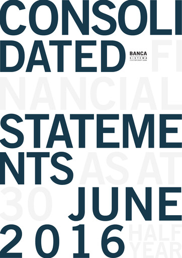 Thumbnail Banca Sistema S.p.A. Half-year Report 2016-h1