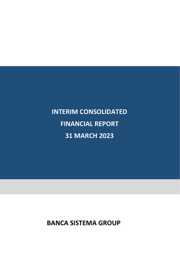 Thumbnail Banca Sistema S.p.A. Quarterly Report 2023-q1