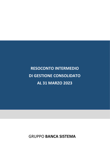 Thumbnail Banca Sistema S.p.A. Quarterly Report 2023-q1
