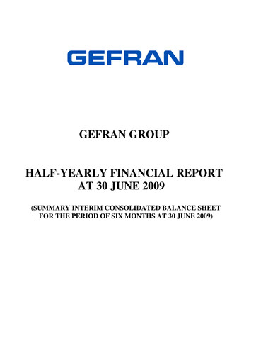 Miniature Gefran Rapport semestriel 2009-h1