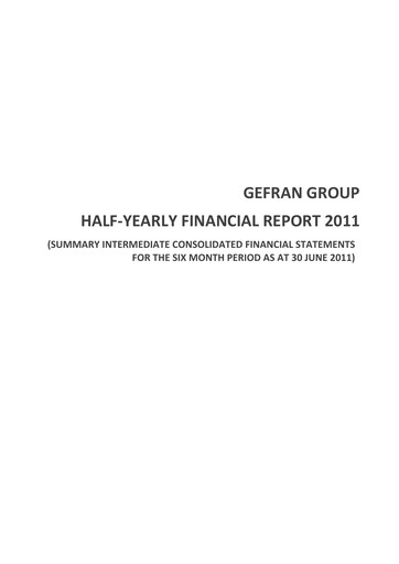 Miniature Gefran Rapport semestriel 2011-h1