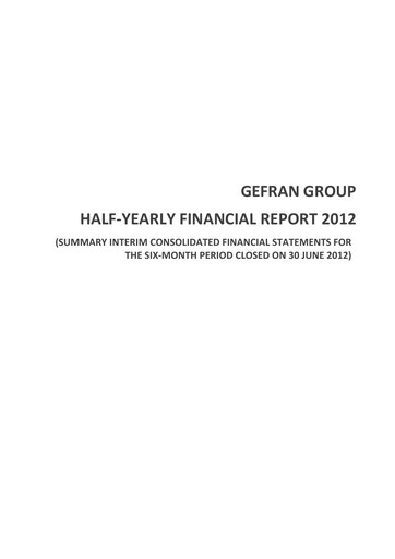 Miniature Gefran Rapport semestriel 2012-h1