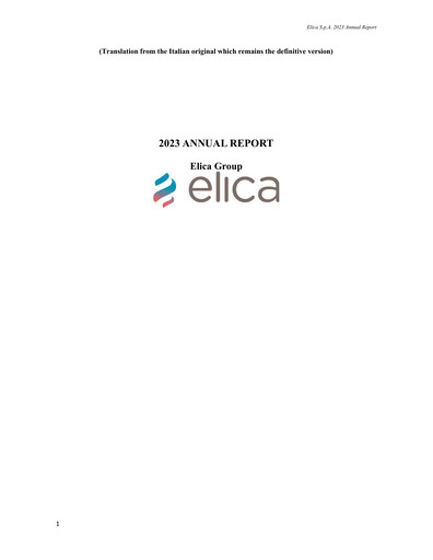 Thumbnail Elica S.p.A. Annual Report 2023