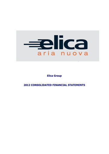 Thumbnail Elica S.p.A. Financial Statement 2012