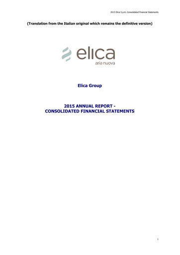 Thumbnail Elica S.p.A. Financial Statement 2015