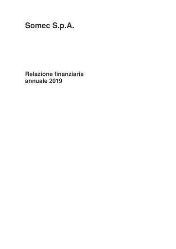 Thumbnail Somec S.p.A. Annual Report 2019