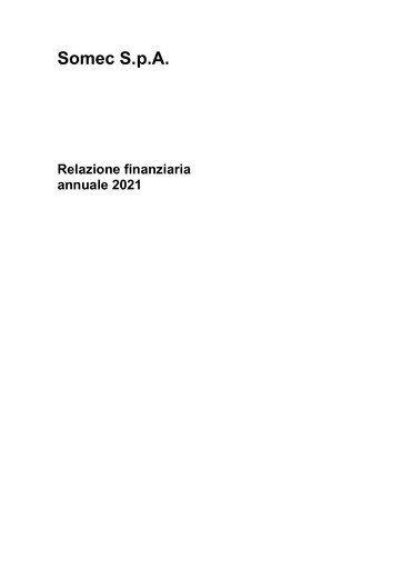 Thumbnail Somec S.p.A. Annual Report 2021
