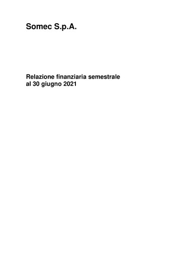 Thumbnail Somec S.p.A. Half-year Report 2021-h1