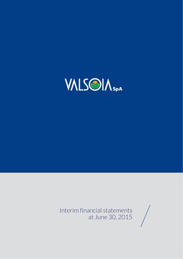 Thumbnail Valsoia S.p.A. Financial Statement 2015-h1