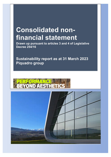 Thumbnail Piquadro Sustainability Report 2022-2023