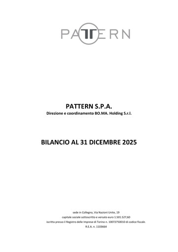 Thumbnail Pattern S.p.A. Financial Statement 2025