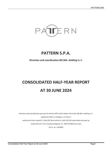 Thumbnail Pattern S.p.A. Half-year Report 2024-h1