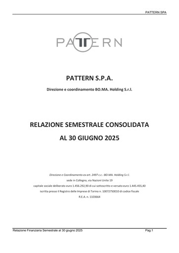 Thumbnail Pattern S.p.A. Half-year Report 2025-h1