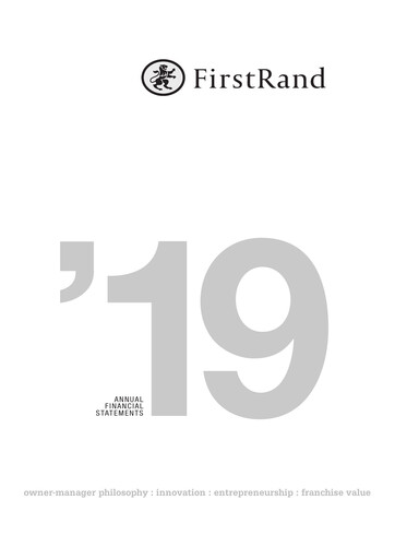 Thumbnail FirstRand Financial Statement 2019