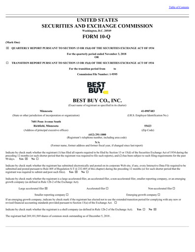 Thumbnail Best Buy Quarterly Report 2019-q3