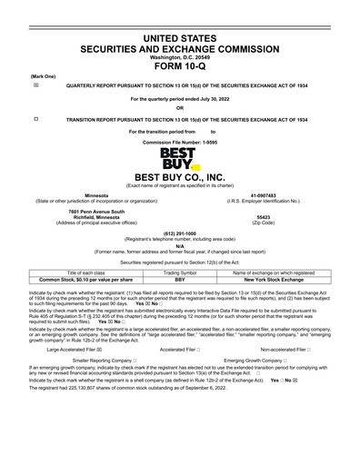 Thumbnail Best Buy Quarterly Report 2023-q2