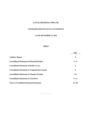 Thumbnail Fattal Holdings (Leonardo Hotels) Financial Statement 2018