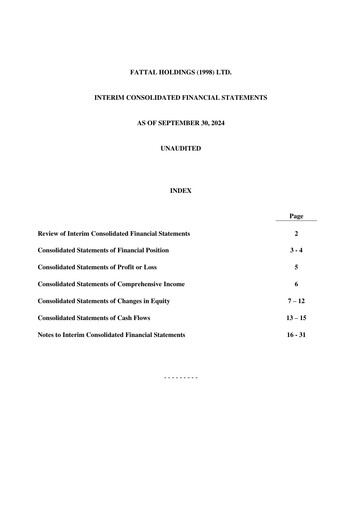 Miniature Fattal Holdings (Leonardo Hotels) Bilan financier 2024-9m