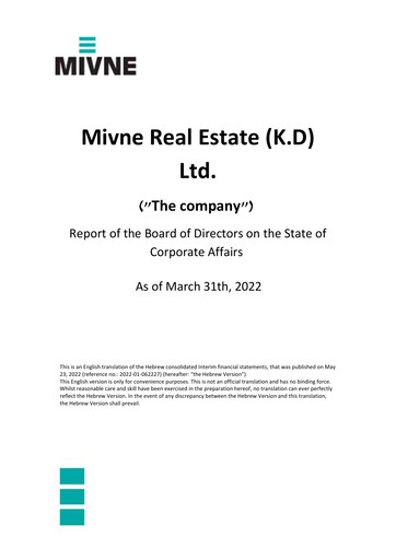 Thumbnail Mivne Real Estate (K.D) Quarterly Report 2022-q1