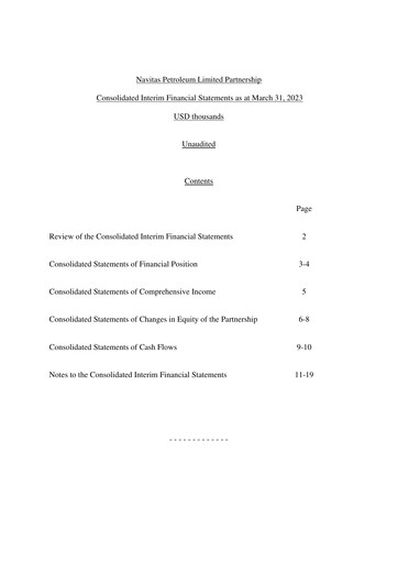 Thumbnail Navitas Petroleum Quarterly Report 2023-q1